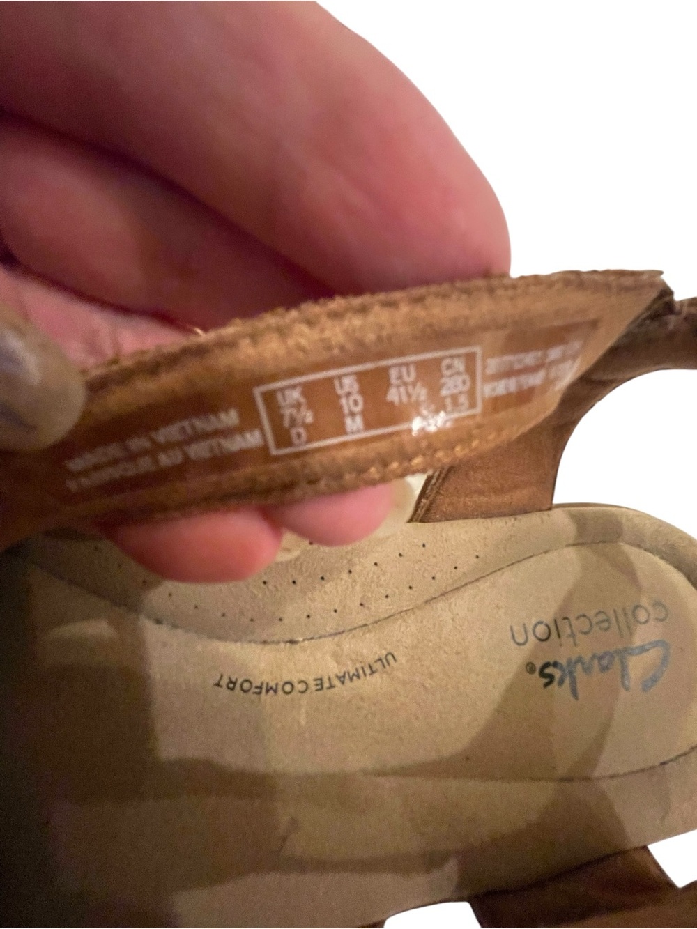 Clarks Collection Elizabelle Sea Women's Tan Leather Strappy Slingback Sandals - Picture 6 of 6